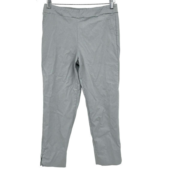Habitat gray pull on flat front stretch waist pants career casual size small - Picture 1 of 8